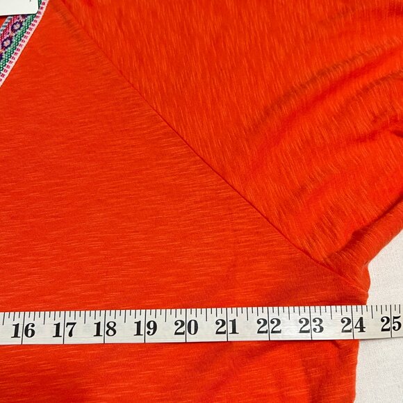 Pitusa Petite Cotton Modal Dress NWT – Orange V-Neck Trimmed Kaftan Tunic Resort - Picture 6 of 7